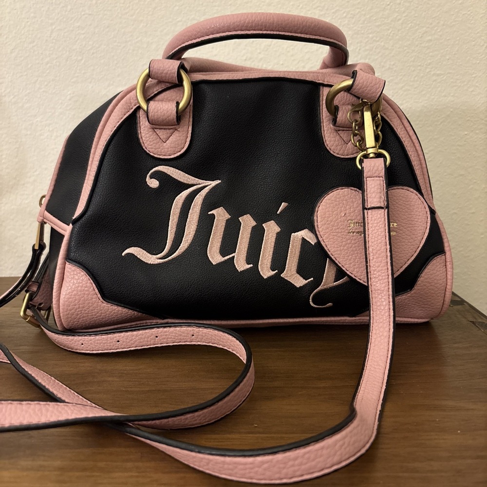 Juicy Couture Vintage Cute Embroidered‎ Big Logo Y2K Bowler Bag